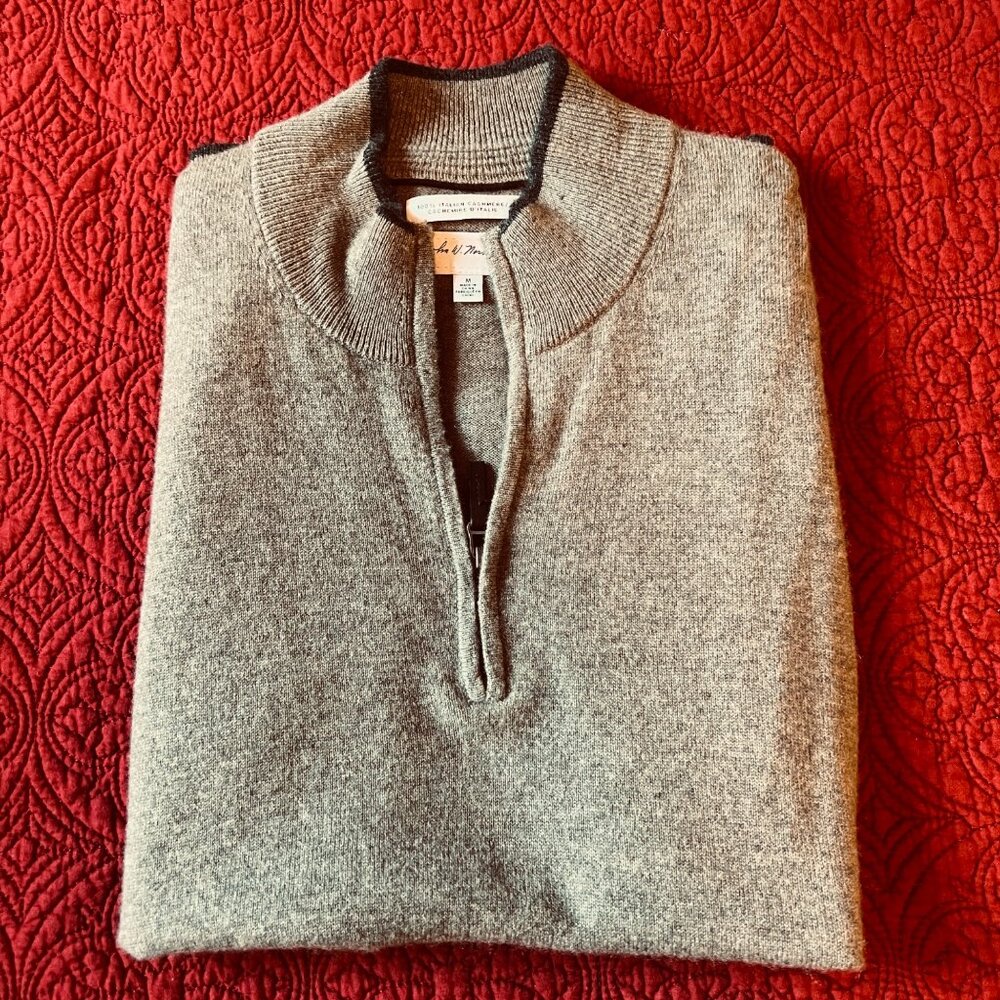 Cashmere Vest Men's M John W Nordstrom 1/4 Zip